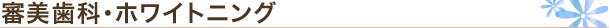 審美歯科・ホワイトニング